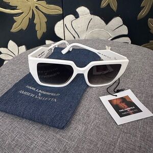 Karl Lagerfeld X Amber Valletta Bold White Sunglasses